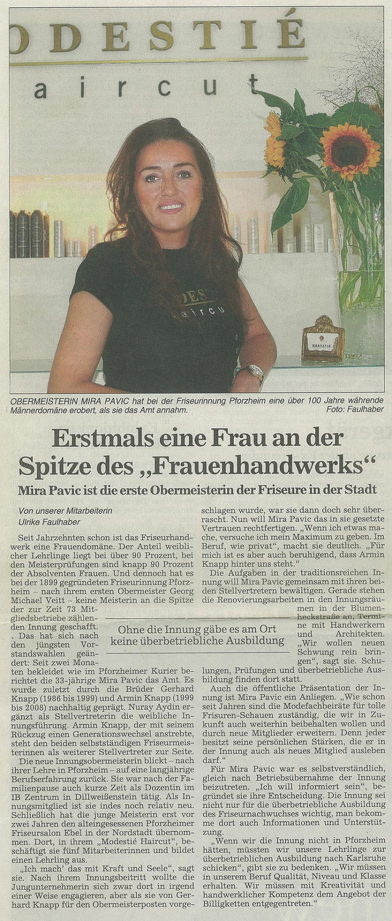 Obermeisterin der Friseurinnung